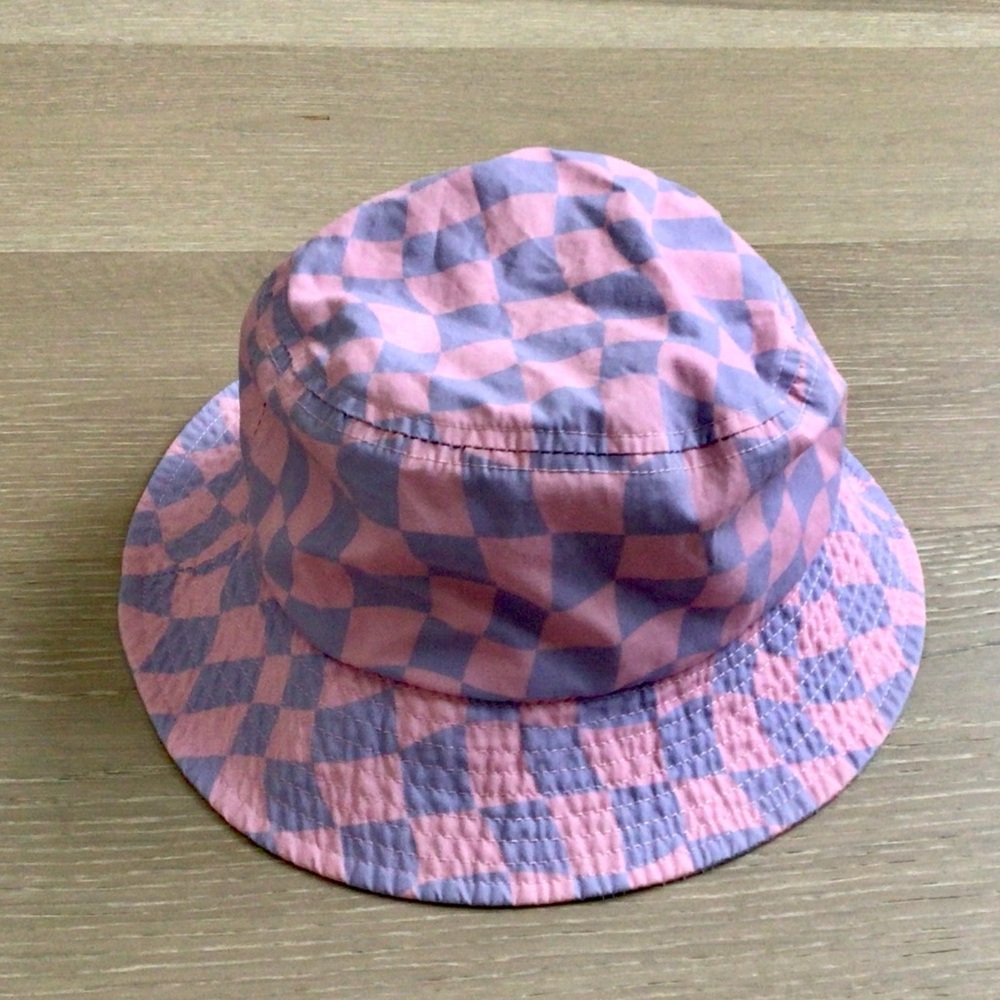 Pink and Purple Checkered Kids Bucket Hat